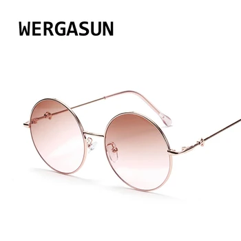 WERGASUN Vintage Rotund ochelari de Soare pentru Femei Brand Designer de Moda Înconjoară Ochelari de Soare UV400