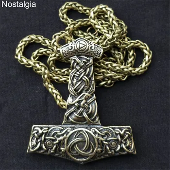 Gotic Thor Ciocanul Pandantiv Viking Colier Barbati Femei Irlandeze Trinity Noduri Talisman Bijuterii