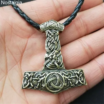 Gotic Thor Ciocanul Pandantiv Viking Colier Barbati Femei Irlandeze Trinity Noduri Talisman Bijuterii