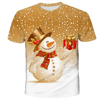 Crăciun Animal Pisica Toddler T-shirt Moș Crăciun, Copii, Casual, Desene animate om de Zăpadă Petrecere Pom de Vara cu Maneci Scurte Costum Haina Topuri