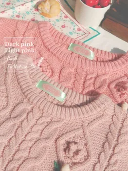 Mori fată Pulover de Primavara Toamna Tricotate pulover pulover model geometric tricotaje