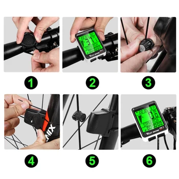 VEST BIKING Cinci Limbi IPX6 Impermeabil Calculator fără Fir Cod de Vitezometru Bicicleta Wireless Cronometru GPS LED Digital Rata