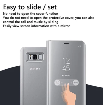 Pentru SAMSUNG Vertical Oglindă Coajă de Protecție de Telefon Acoperi Caz de Telefon pentru Samsung Galaxy S8+ G9550 SM-G9508 S8 SM-G9500 SM-G950U