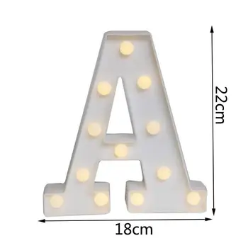 Scrisoare alfabet de Lumini LED-uri Marquee Semn Numărul Lampa Decor Lumina de Noapte Pentru Petrecerea Dormitor Nunta Ziua de Crăciun Decor