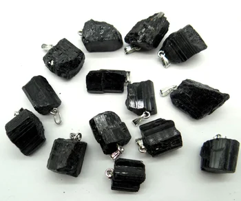 En-gros negru naturale turmalina turmalina reparații minereu poate fi folosit pandantiv pentru diy bijuterii Accesorii colier 10buc