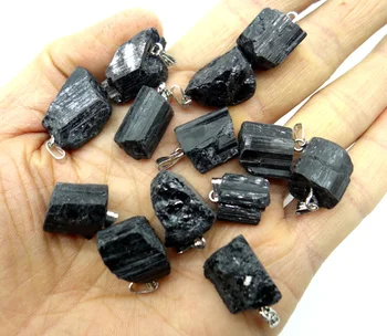 En-gros negru naturale turmalina turmalina reparații minereu poate fi folosit pandantiv pentru diy bijuterii Accesorii colier 10buc