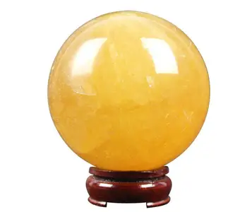 90mm dimensiune picătură de transport maritim Natural de portocale calcit, Cristal piatră prețioasă mingea meditație reiki de vindecare chakra sferă de cristal decor