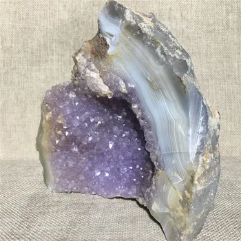 Naturale Agat Geode Cristal de CUARȚ Cluster Specimen Cadou Mobilier Acasă Decorare Piatră Și Ambarcațiunile de Vindecare Reiki Decor Ametist