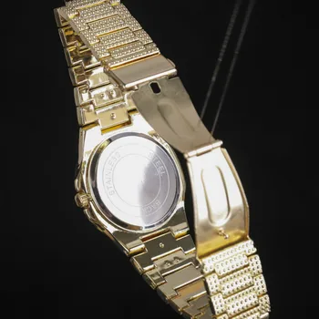 De Lux Barbati Ceas De Aur Hip-Hop Bărbați Cubanez Colier Barbati Watch & Colier & Braclete & Inel Combo Gheață Cubanez Jewerly Set Pentru Barbati