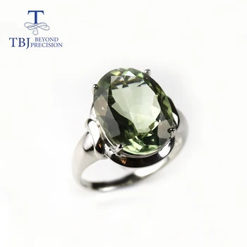 TBJ,10ct naturale ametist verde piatră prețioasă inel mare,naturale brazilia piatră prețioasă de bijuterii de argint 925 de bijuterii fine pentru femei