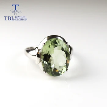 TBJ,10ct naturale ametist verde piatră prețioasă inel mare,naturale brazilia piatră prețioasă de bijuterii de argint 925 de bijuterii fine pentru femei
