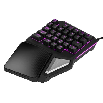 O mână Tastatură de Gaming Keyboard Colorate cu iluminare de fundal Tastatură Mecanică Mâna Stângă 30 De Chei pentru PUBG CF Joc pentru telefonul Mobil