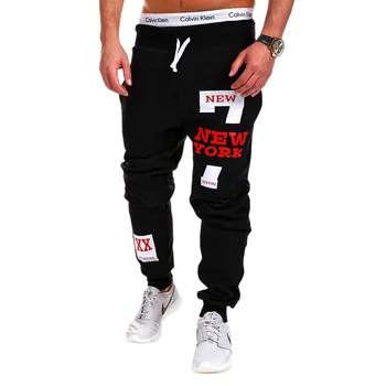 Hip Hop Streetwear Bărbați Scrisori de Imprimare Sportwear Largi Casual sex Masculin Trening Pantaloni Pantaloni Negri de Trening Plus Dimensiune M-4XL