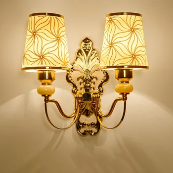 În Stil European Dormitor Noptieră Lampa De Perete Camera De Zi Coridor De Hotel Pahar De Aur Cu Două Capete Lămpi De Perete
