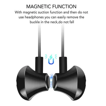 Wireless bluetooth setul cu cască cu microfon sport rezistent la apa dopuri magnetice căști pentru smartphone-uri Xiaomi, Samsung, Huawei etc.