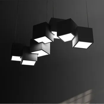 Postmodern Magic Cube Design Pandantiv Cu Led-Uri De Lumină Creative Galeria De Artă Cină Camera De Zi Led Corpuri De Iluminat Suspendate
