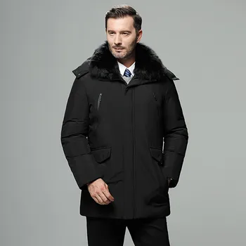 -51 de Grade Bărbați Rusia Jachete de Iarnă Cald Gros 81% Alb Rață Jos Jacheta Guler de Blană Haină Impermeabilă Pelerine Palton 5XL