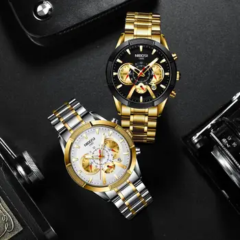 NIBOSI 2020 noua Moda mens ceasuri de top marca Sport de lux, Cronograf Cuarț Ceas pentru Bărbați Cu Oțel Inoxidabil Relogio Masculino