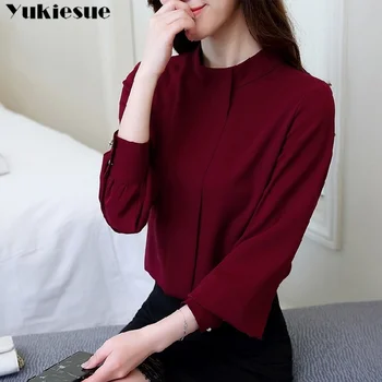 Noua Moda 2019 femei bluza camasa maneca lunga plus dimensiunea îmbrăcăminte pentru femei red office lady shirt topuri feminine blusas