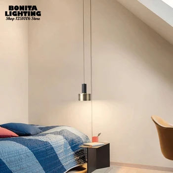 DIY montare pe suprafață, fir lung cârlige mici pandantiv lampă cu plug switch minimalist patul agățat lumini de pescuit droplight