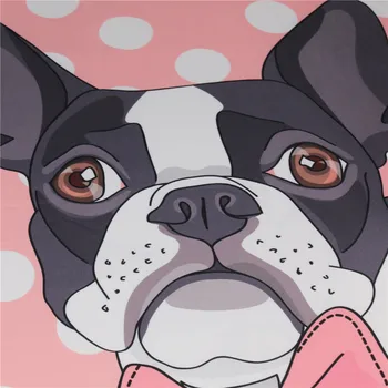 BeddingOutlet Papion Bulldog Set De Lenjerie De Pat Dot Roz Desene Animate Pentru Copii Set De Pat King Size Carpetă Acopere Animal Caine Pug Imprimare Lenjerie De Pat