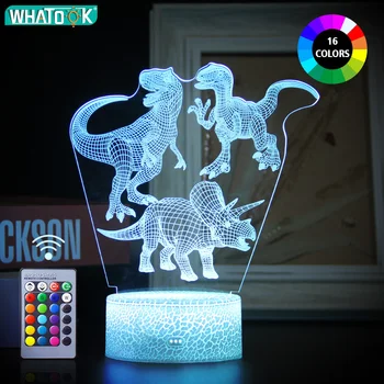 Dinozaur 3D LED Lumina de Noapte Birou Veioza Touch de la Distanță Lampă de Masă Decor Cadouri pentru copii pentru Copii Copilul Vacanță Ziua de nastere Prietena
