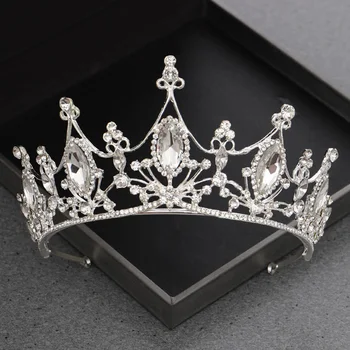 Cristal Tiara Coroana de Păr Accesorii de Nunta Coroana Banda de Cristal Stras Diademe și Benzi de Mireasa Cap de Bijuterii