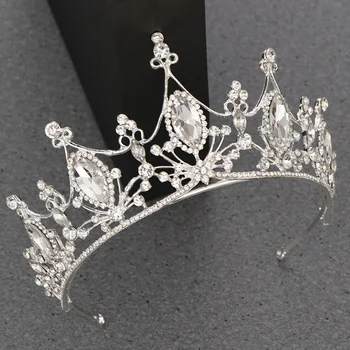 Cristal Tiara Coroana de Păr Accesorii de Nunta Coroana Banda de Cristal Stras Diademe și Benzi de Mireasa Cap de Bijuterii