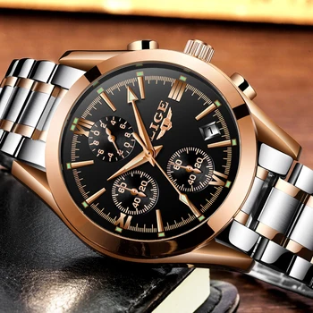 LIGE Mens Ceasuri de Lux de Top de Brand Militare Ceas Sport Barbati Cuarț Ceas din Oțel Complet Business Casual Ceas de Aur Relogio Masculino