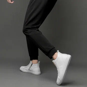 Noul Brand De Lux Barbati De Moda High Top Adidași De Primavara Toamna Casual Pantofi Barbati Din Piele Pantofi Apartamente Simple