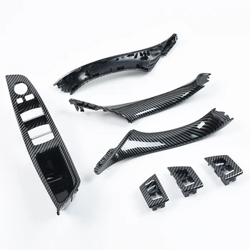 LHD RHD Usi de Interior din Fibra de Carbon Trageți Mânerul Geamului Panou Set pentru BMW Seria 5 F10 F11, F18 520i 523i 525i 528i 535i