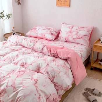 Yi chu xin design Modern de lux set de lenjerie de pat twin dimensiune Marmorat carpetă acopere set cu perna caz albastru/roz/negru lenjerie de pat