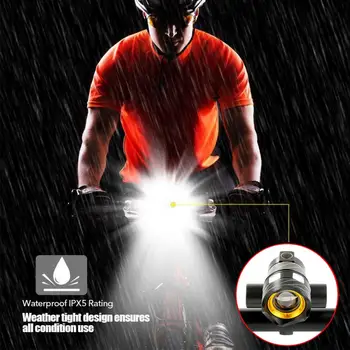 T6 LED Biciclete Lumina de Încărcare USB rezistent la apa de Siguranță Față-Spate, Lumini Combinație Negru Ruby Stop Costum Accesorii pentru Biciclete
