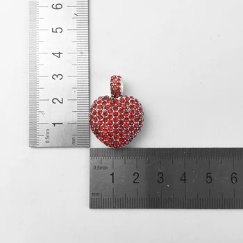 Pandantiv Roșu CZ Inima Deschide Argint 925 Cubic Pentru Femei Romantic Cadou Europa brelocuri Bijuterii se Potrivesc Pandantiv Colier