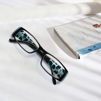 Bărbați și femei de moda dreptunghiulară ochelari de citit de imprimare negru rama de ochelari 0.5 1.75 2.0 3.0 4.0