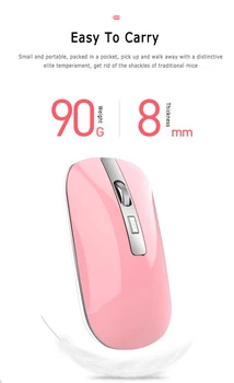 La modă slim 2.4 G Mouse Wireless Bluetooth 5.1 Tăcut Modul Dual USB Reîncărcabilă Mouse-ul Built-in baterie reîncărcabilă