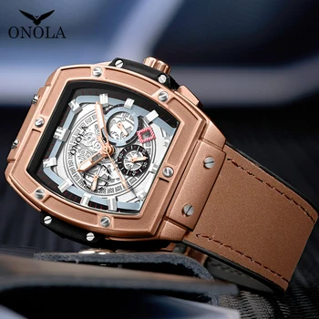 ONOLA brand de lux clasic cuarț om 2019 lumious bena pătrat mare ceas de mana casual business disigner ceas pentru om