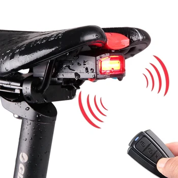 4 In 1 Anti-furt Bicicleta de Securitate, de Control de Alarmă-Cod de Blocare Coada de Lumină de la Distanță fără Fir Warner Impermeabil Lampa de Echitatie Accesoriu