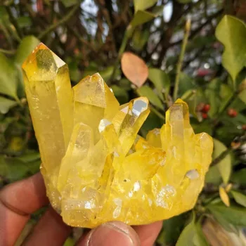 120-130g naturale prin galvanizare galben cristal de cuarț clustere ca acasă decorare nunta, decorare acvariu