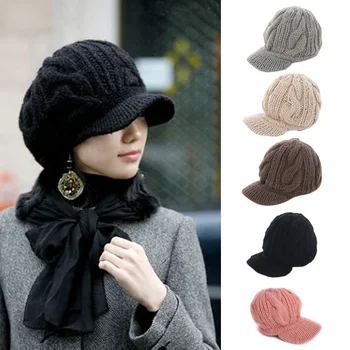 Femei de moda pălărie Pălărie Cald Iarna Capace de Pălării Tricotate Pălării în aer liber SER88