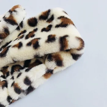 VISROVER Fals Faux Blană de Iepure Eșarfă Leopard Eșarfe Guler Toamnă Iarnă Eșarfă pentru Fete Cald Handfeeling Copii Snood en-Gros