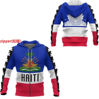 Tessffel Țară Emblema Steag Caraibelor, Insula Haiti Retro Pulover Barbati/Femei Trening Jacheta 3Dprint Streetwear Hoodies a-4