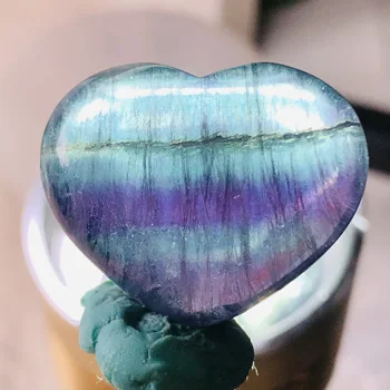 5Pcs Naturale Fluorit Curcubeu de Cuarț Piatră în Formă de Inimă de Vindecare de Cristal de Vindecare Decor Cadou