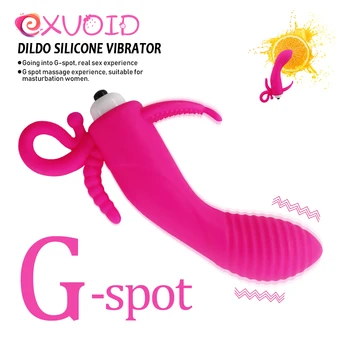 EXVOID Flirt Silicon Adult Produse G-spot Masaj Jucarii Sexuale pentru Femei pentru Orgasm G-spot Anale Triple Stimula Dildo Vibrator