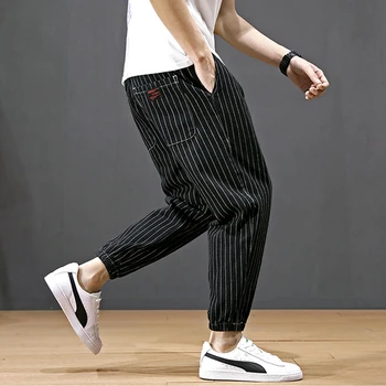 Moda Streetwear Barbati Blugi Casual De Agrement Stripe Pantaloni Harem Fund Moale Pantaloni Cargo De Mari Dimensiuni 28-42 Hip Hop Jogging Pantaloni Pentru Bărbați
