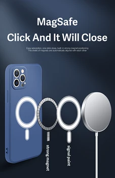 Silicon Telefon Caz Pentru iPhone XS Max XR 11 Pro Max 8 7 Plus Suport Pentru Magsafe de Încărcare fără Fir de Lux Capacul din Spate Fundas Coque