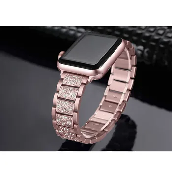 Curea din Otel inoxidabil pentru Apple Watch band 44 mm 40 mm iWatch trupa 42mm/38mm Diamante Curea Pentru Apple watch watchband