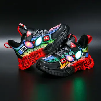 Rezistent la apa pentru Copii Pantofi cu Lumina LED Pantofi Strălucire în Întuneric Adidas