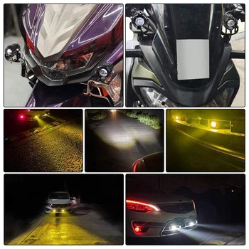 Emit Lumina Galben și Alb Lumina Reflectoarelor cu LED-uri Lumini Auxiliare pentru Autoturisme motociclete 2 buc
