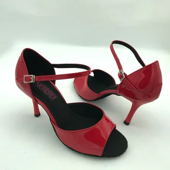 8.5 cm toc Roșu latină Dans Pantofi Pentru femei pantofi de Salsa practica pantofi confortabili pantofi latină MS6205RP toc mic disponibil